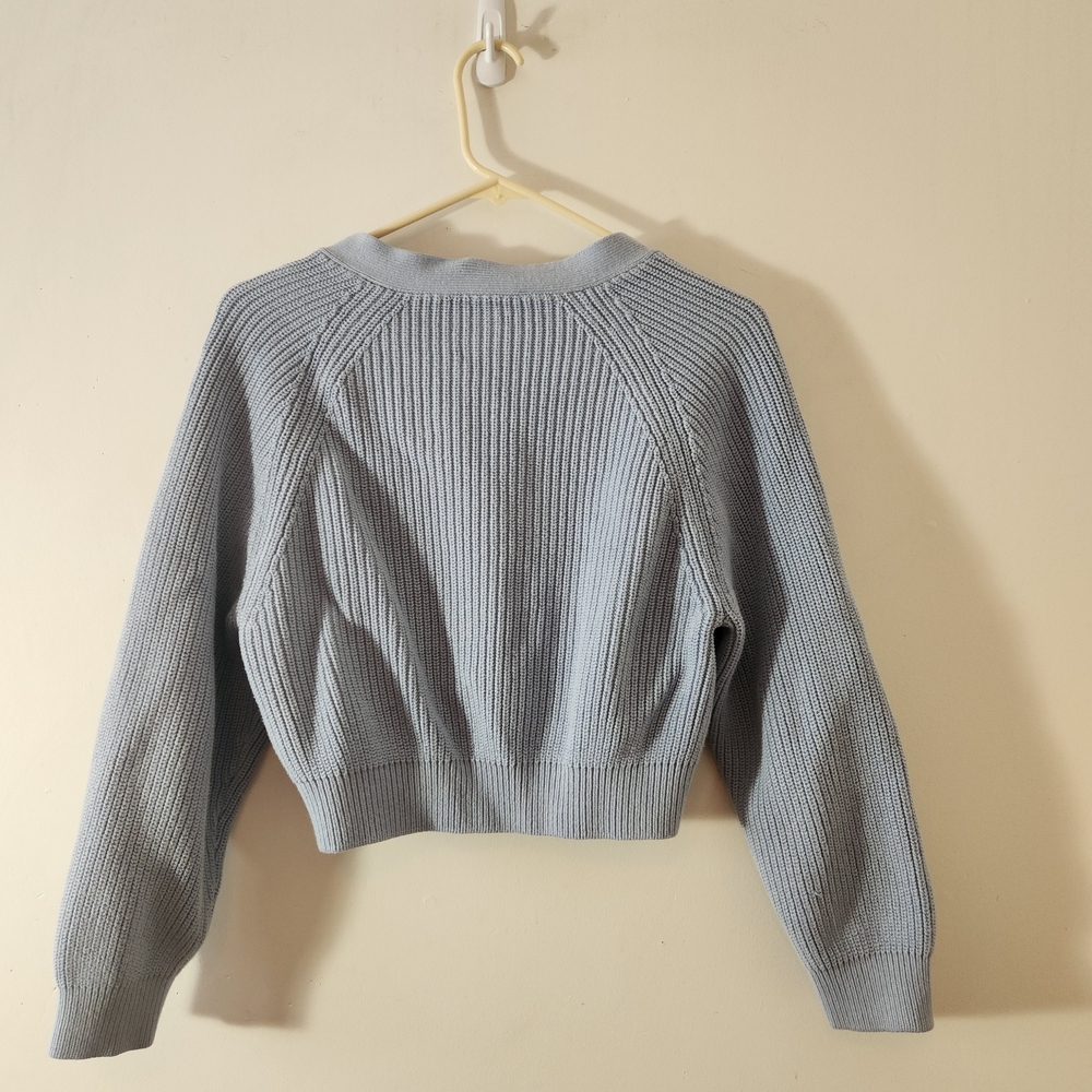Monki Light Blue Ribbed Cardigan - Picture 3 of 3